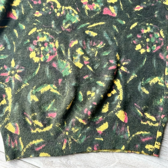 Vintage Alison H. 80s  Art Print Wool Angora Blend Sweater Made in Hong Kong - Picture 12 of 14